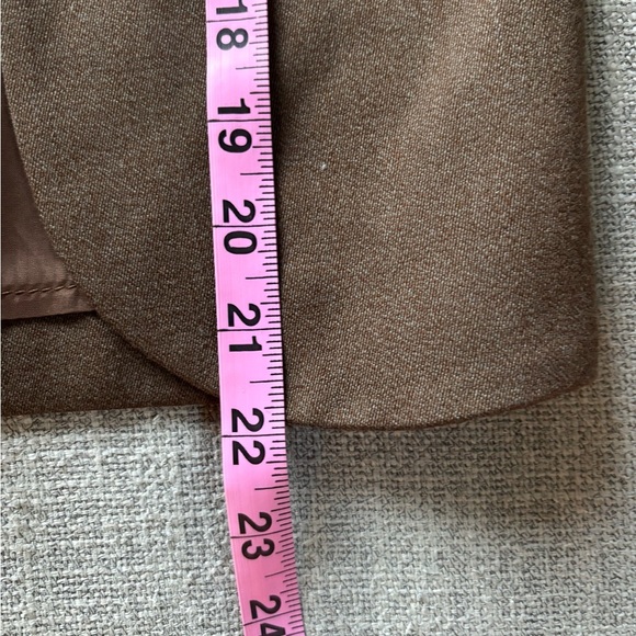 Giorgio Armani Le Collezioni Pure New Wool Brown Skirt Preppy Academia Size 6 - Picture 6 of 8